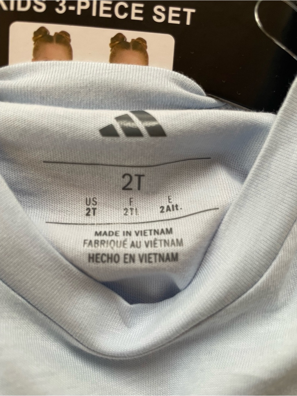 adidas Pink Short Sleeve Tee with Navy Logo - Kids - Picture 3 of 9